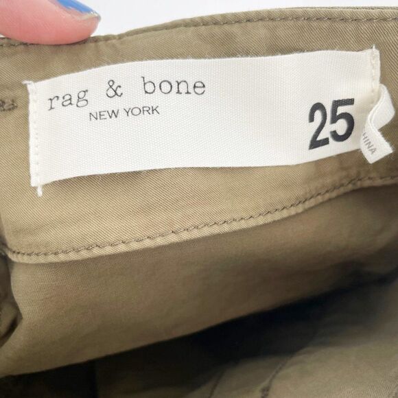 Rag & Bone Field Cargo Joggers Olive Green Ankle Zip High Rise Cotton Women's 25 - Picture 6 of 8